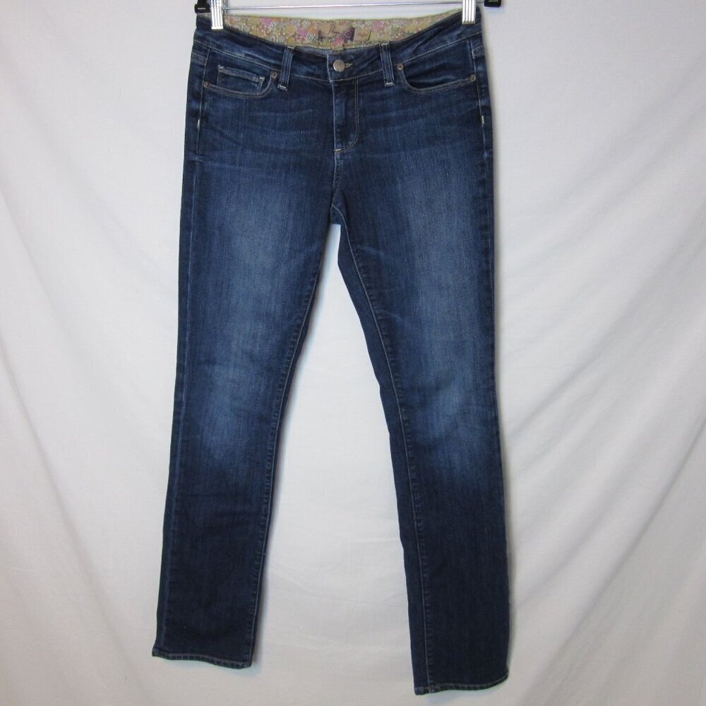 Paige Jeans Skyline Straight Blue Denim Cotton Blend Classic Casual Womens 29